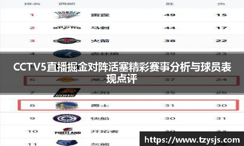 CCTV5直播掘金对阵活塞精彩赛事分析与球员表现点评